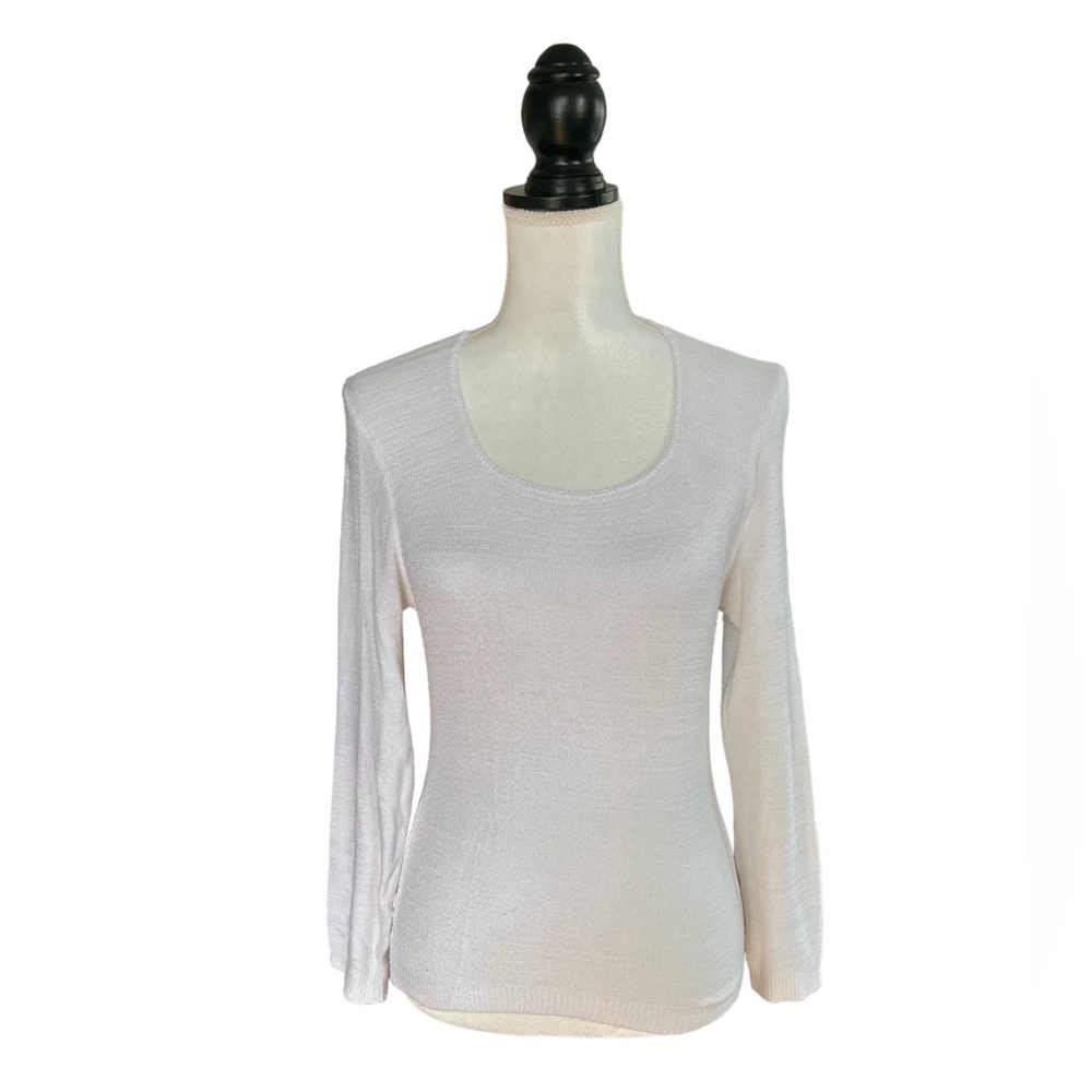🌻SWAK Lightweight Stretchy White Long Sleeve Spring Sweater